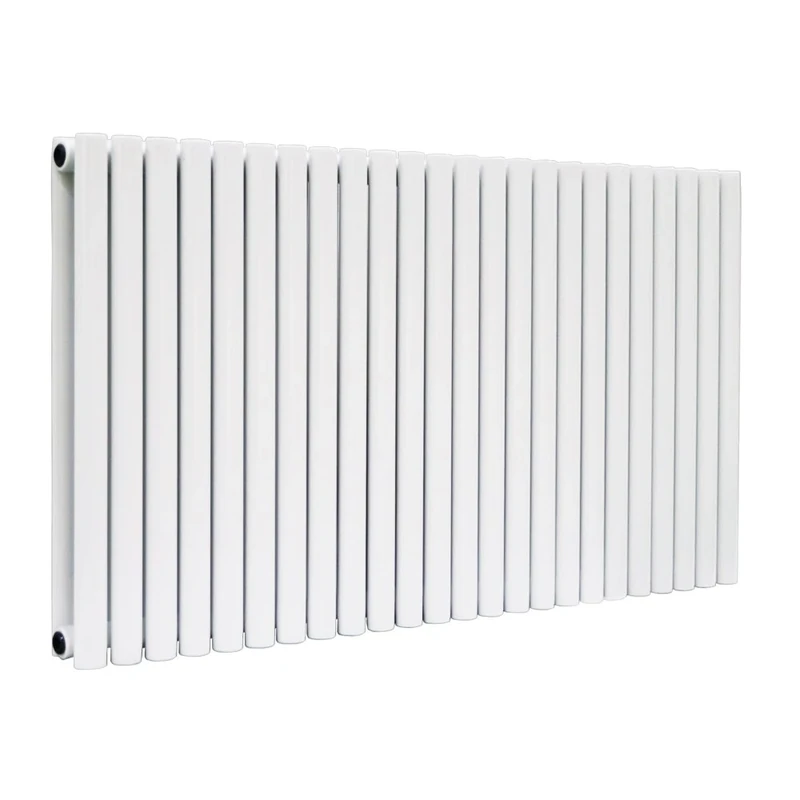 NRG 600x1416 Oval Column Designer Radiator Bathroom Central Heating Double Panel White