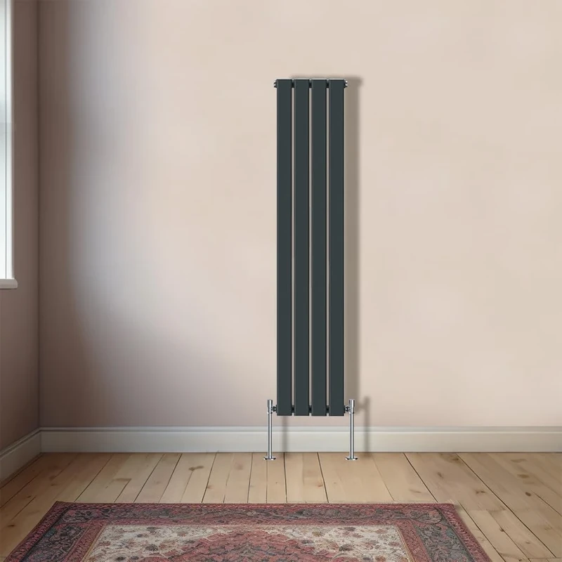 NRG Vertical 1600x272mm - Single Flat Panel Column Designer Bathroom Central Heating Radiator Anthracite