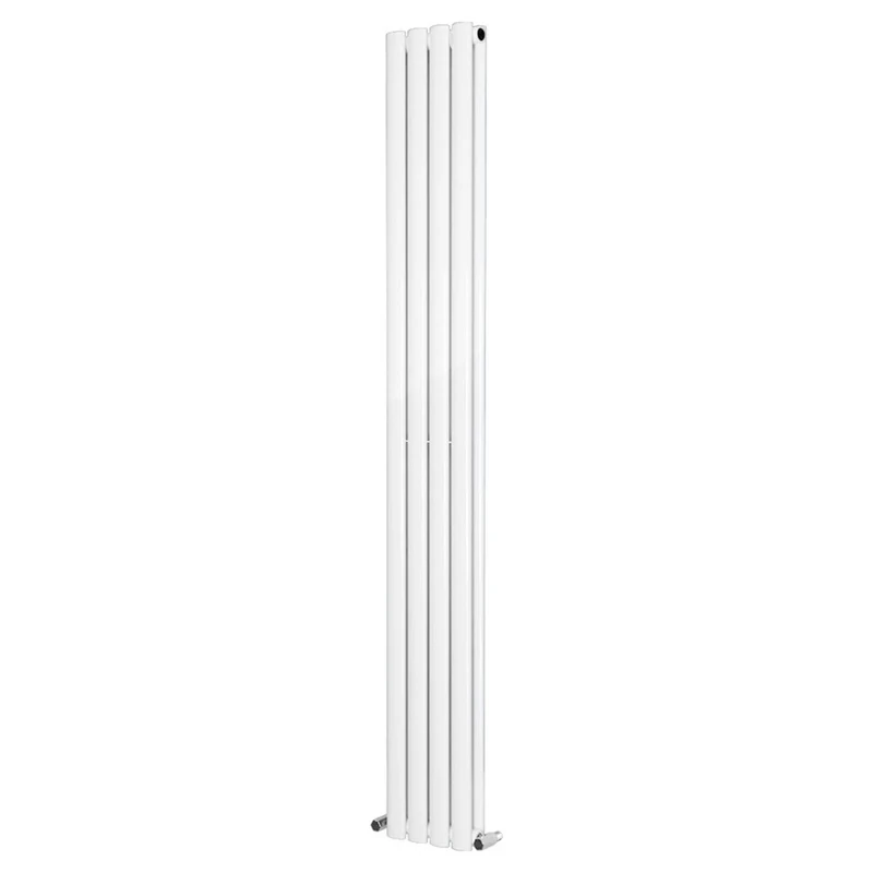 NRG 1600x236 Oval Column Designer Radiator Bathroom Central Heating Double Panel White