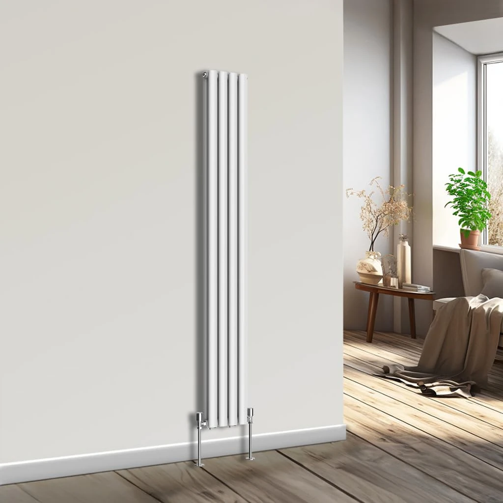 NRG Vertical Oval Column Radiator Bathroom Central Heating White 1800x236mm Double Panel Radiators