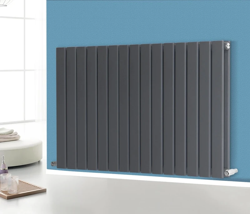NRG Horizontal Flat Double Column Radiator Anthracite 600x1020 Central Heating Rads