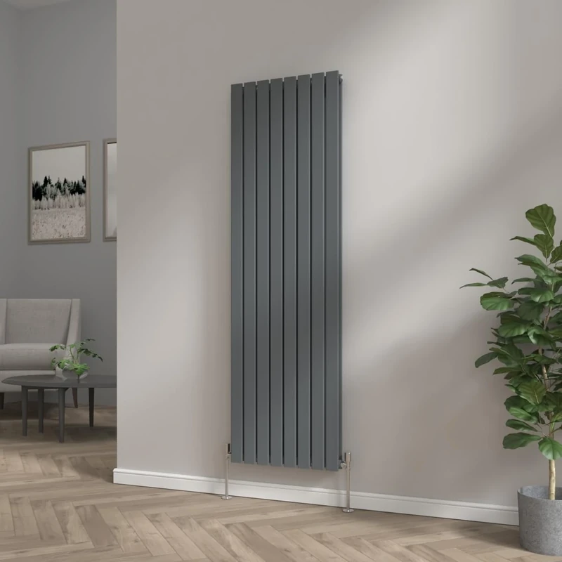 NRG Modern Vertical Upright Column Radiator Bathroom Central Heating Anthracite Flat Panel 1800x544mm - Double