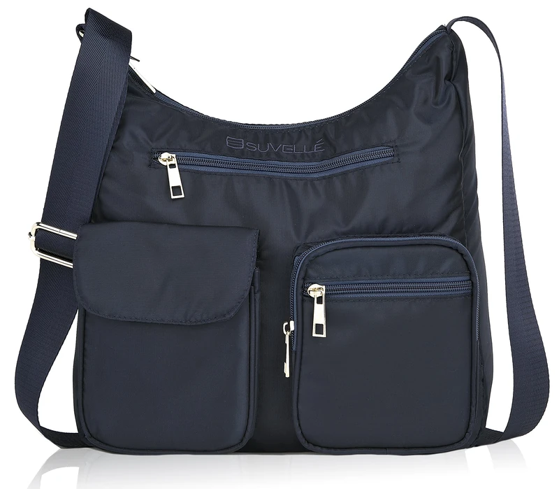 Suvelle Carryall RFID Travel Crossbody Bag, Everyday Shoulder Organizer Purse