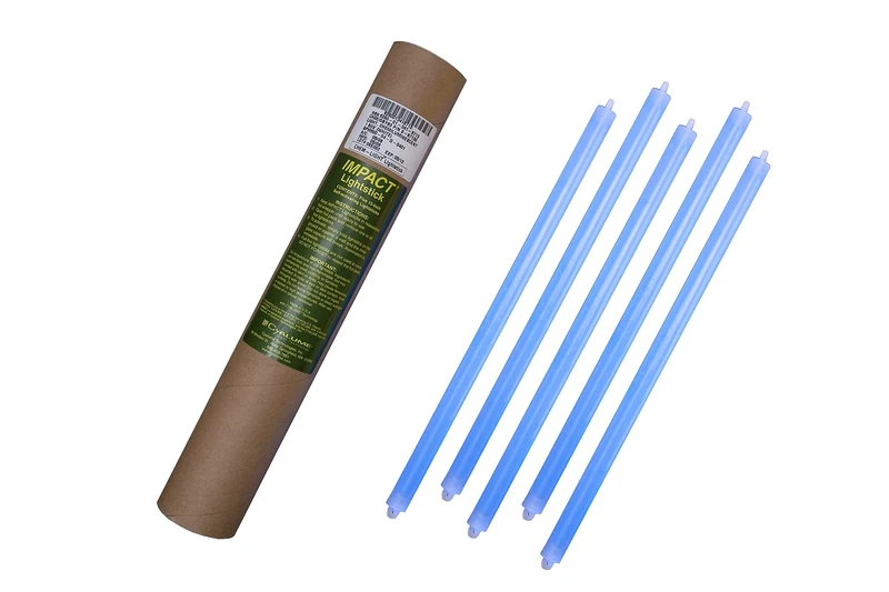 Cyalume Technologies SA9-87100AM Blue 15'' IMPACT Lightsticks, 2 End Rings, 8 Hour Duration, Not Wrapped In Foil Packaging, 40cm (1 tube of 5pcs)
