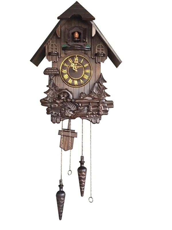 vmarketingsite Wall Cuckoo Clocks Black Forest Wooden Cuckoo Clock. Black Forest Hand-Carved Cuckoo Clock. Bright Cuckoo Bird Sounds On The Hour and Chime Has Automatic Shut-Off. Excellent Gift.