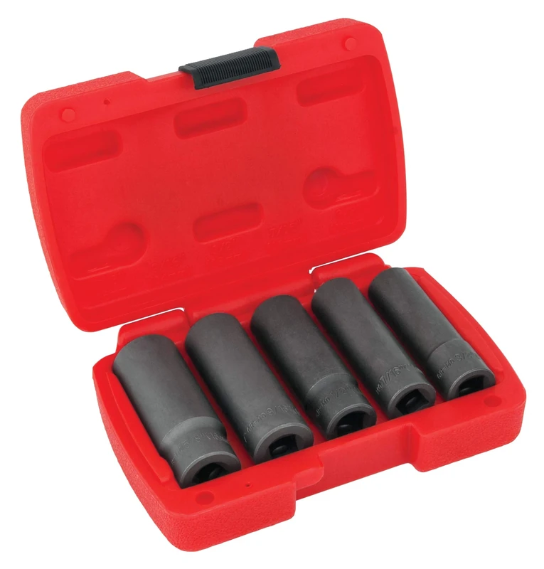 PERFORMANCE TOOL W38920 3/8" Dr. 5 Piece Deep Wall Bolt Extractor Set (Metric/SAE)