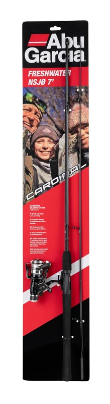 Abu Garcia Cardinal Fresh Water 2-Piece Rod with Classic 20 Rear Drag Fishing Reel - Black, 7 ft