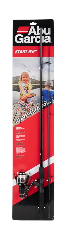 Abu Garcia Cardinal Start 2-Piece Rod with Classic 30 Rear Drag Fishing Reel - Black, 6.6 ft