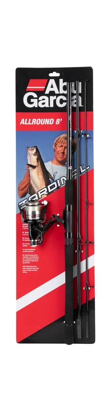 Abu Garcia Cardinal All-Round 3-Piece Rod with Classic 40 Rear Drag Fishing Reel - Black, 8 ft