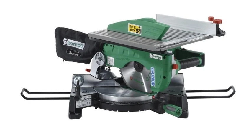COMPA - Semi-Professional Mitre Saw Silver 210, Sliding Protractor, Diecast Aluminium 250 mm