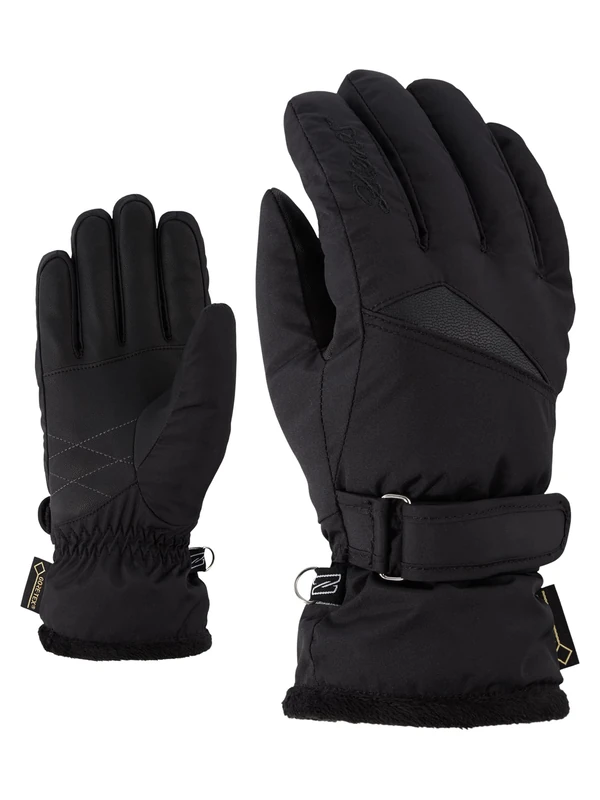 Ziener Kofur GTX Women's Ski Gloves Winter Sports Waterproof Breathable Black 6, womens, Ski gloves, winter sports, waterproof, breathable., 801107, Black (Black), 8