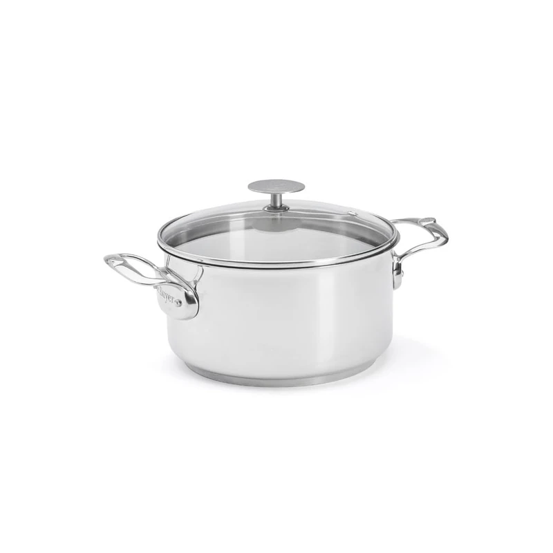 MILADY Stainless Steel Stewpan 8-Inch Cap.qt 3.2 with Glass Lid