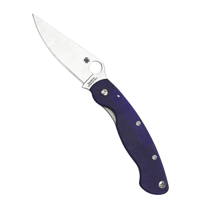 Spyderco 4013205-SSI Military Mdl Fldg Knife 4in Blade-PlainEdge-DkBlue - multi, N/A