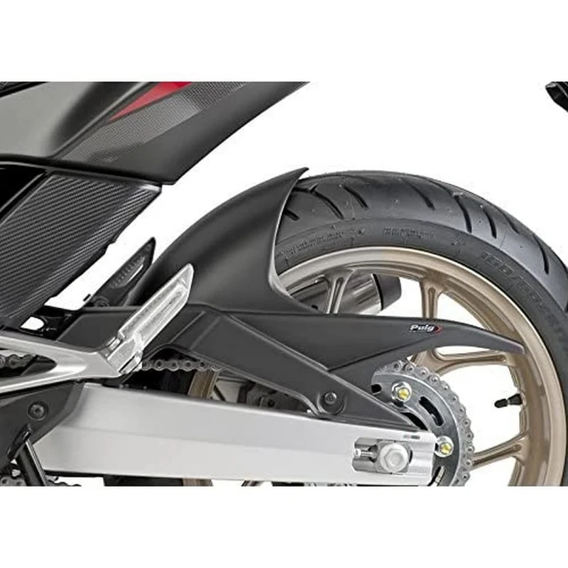 Puig 7047J Rear Fender Matte Black with aerodynamic design and impact protection for motorcycles