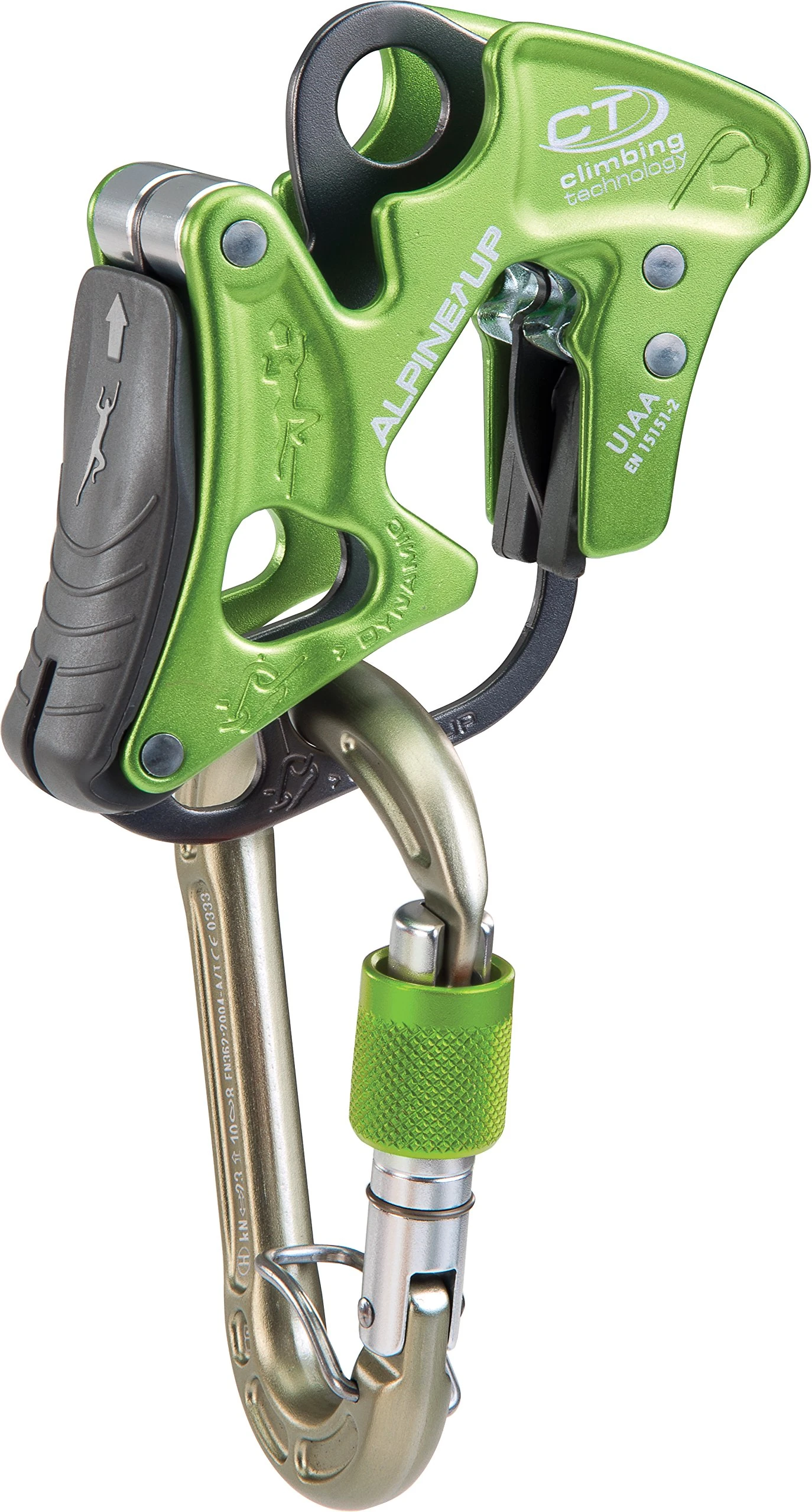 Climbing Technology Alpine-up Carabiner Insurer discensore Multifunctional, Green