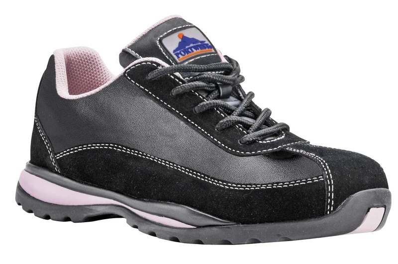 Portwest Steelite Women's Safety Trainer S1P HRO, Size: 42, Colour: Black/Pink, FW39BPR42