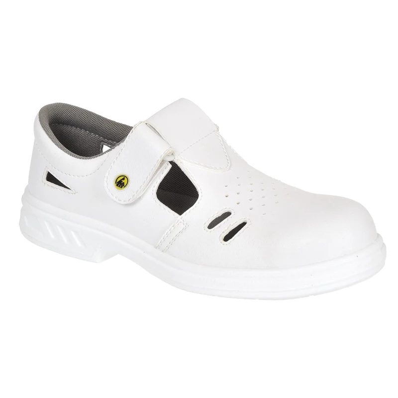 Portwest Steelite ESD Ebro Safety Sandal S1 Class 3, Size: 37, Colour: White, FW48WHR37