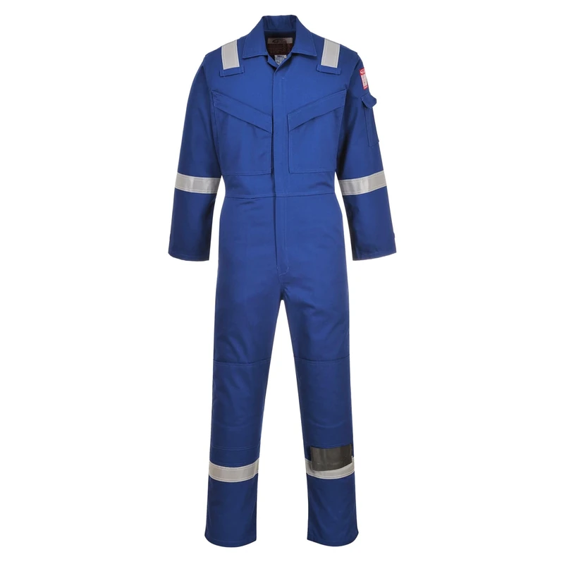 Portwest FR50 Men's Bizflame Work FR Coverall Flame Resistant Hi Vis Anti-Static Arc Proof Safety Overalls Reflective Knee Pad Pockets CE Certified Offshore Workwear, Royal Blue, 4XL