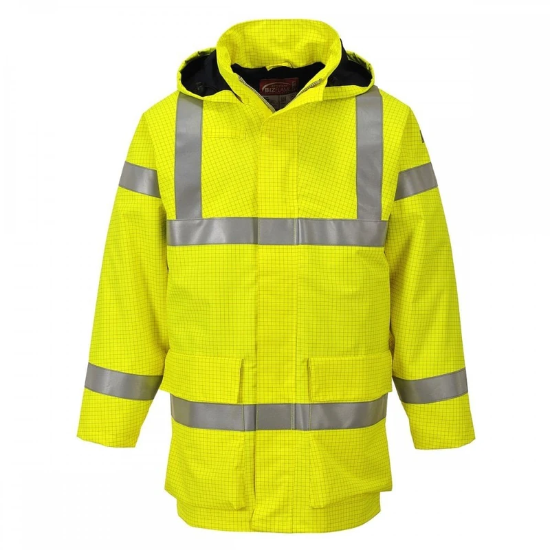 Portwest Bizflame Rain Hi-Vis Multi Lite Jacket, Size: M, Colour: Yellow, S774YERM