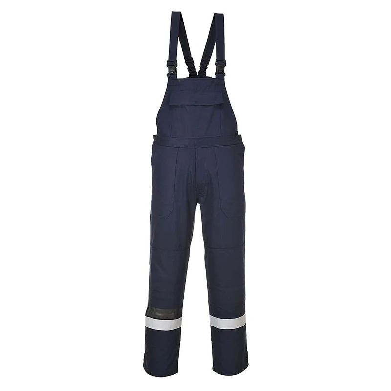 Portwest Bizflame Plus Bib and Brace, Size: M, Colour: Navy, FR27NARM