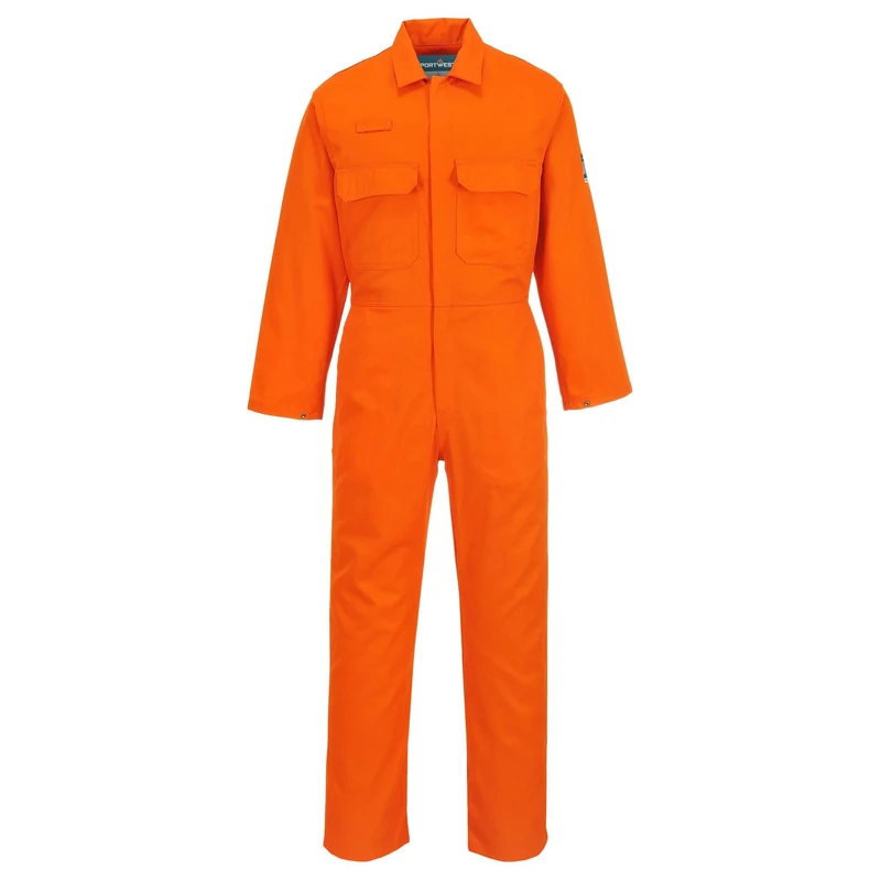 Portwest BIZ1 Mens Heat Flame Resistant Welding Overalls Bizweld FR Protective Boiler Suit Work Coveralls Durable Workwear Mechanics Warehouse Garages Orange, 4X-Large - Image 1
