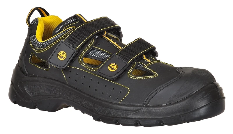 Portwest FC04BKR37 Compositelite ESD Tagus Sandal, S1P, Regular, Size: 37, Black