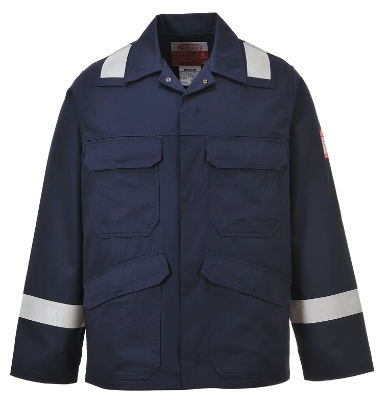 Portwest Bizflame Plus Jacket, Size: L, Colour: Navy, FR25NARL