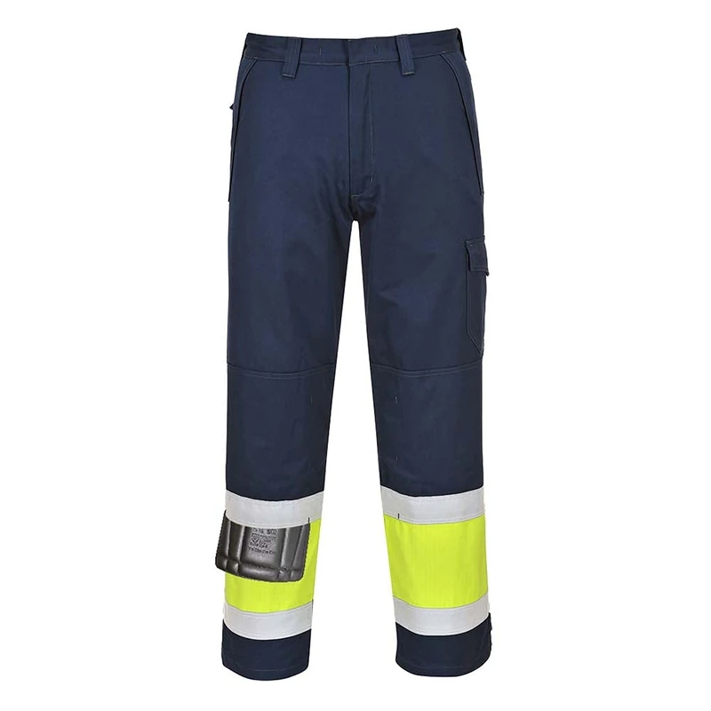 Portwest Hi-Vis Modaflame Trouser, Size: L, Colour: Yellow/Navy, MV26YNRL