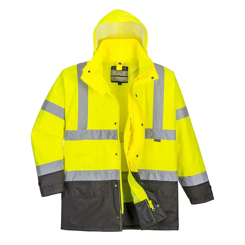 Portwest Hi-Vis Executive 5-in-1 Jacket, Size: S, Colour: Yellow/Grey, S768YGYS