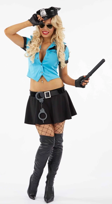 Partychimp – Policewoman with 6 Accessories, Blue/Black - Image 1