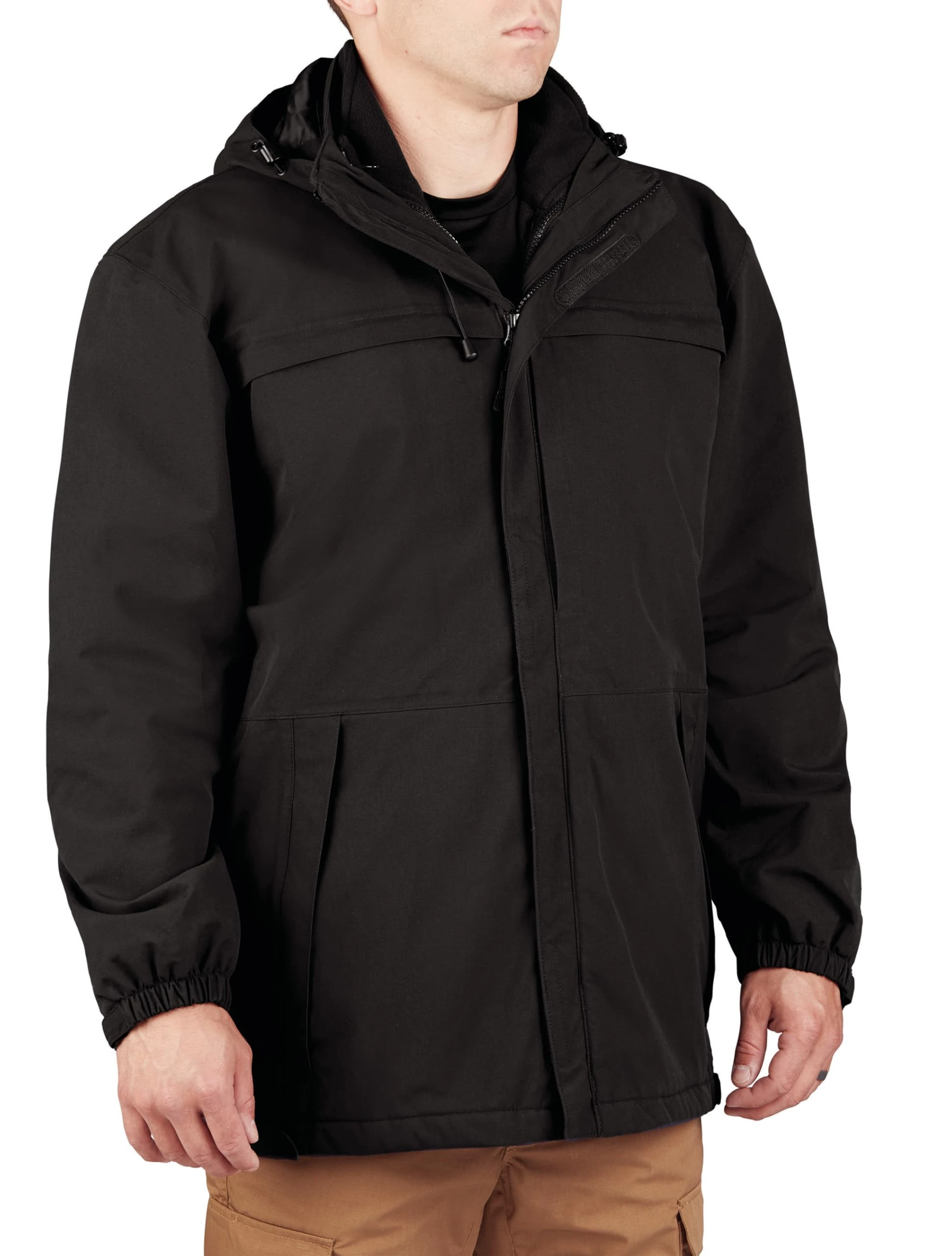 Propper Men's 3 In 1 Hardshell Parka Jacket, 3X-Large Long, Black
