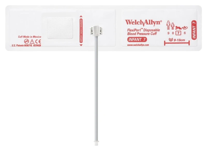 Welch Allyn SOFT-07-1SC FlexiPort Soft Disposable Blood Pressure Cuffs, One-Tube Screw-Type Connector, Infant [size 7] (Pack of 20)