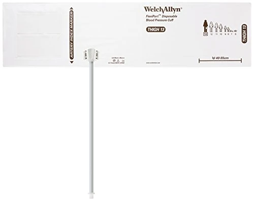 Welch Allyn SOFT-13-1SC FlexiPort Soft Disposable Blood Pressure Cuffs, One-Tube Screw-Type Connector, Thigh [size 13] (Pack of 20)