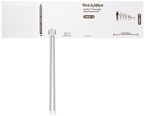 Welch Allyn SOFT-13-2MQ FlexiPort Soft Disposable Blood Pressure Cuffs with Two-Tube Locking Type Connector, Thigh [size 13] (Pack of 20)