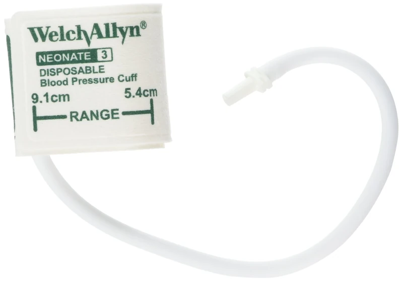 Welch Allyn 5082-103-1 One-Tube Neonatal Soft Disposable One-Piece Blood Pressure Cuffs with Luer Slip Connectors, Neonate [size 3] 1 Tube (Pack of 10)