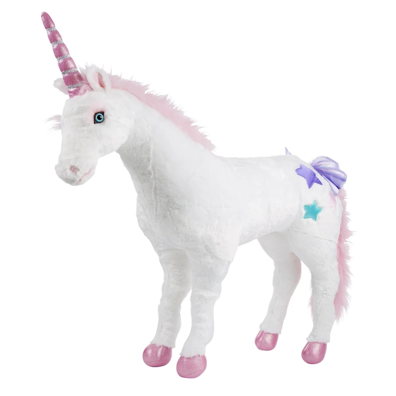 Melissa & Doug Giant Unicorn Plush – 45-Inch Long and 32-Inch Tall Soft Stuffed Animal with Shimmering Details – Magical Toy for Kids Age 3