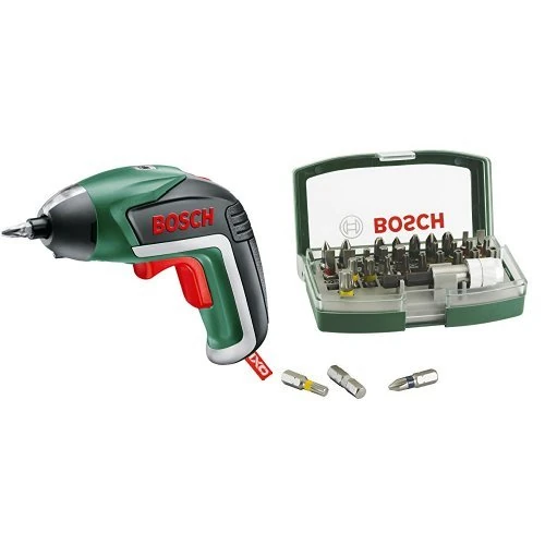 Bosch IXO Cordless Lithium-Ion Screwdriver with 32-Piece Bit Set Bundle