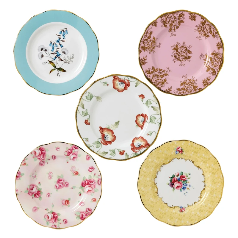 100 Years 1950-1990 Plate 20cm/8in, Set of 5, Multi
