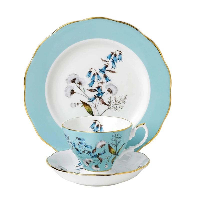 Royal Albert 109 100 Years 40017589 1950 Festival Teacup, Saucer & 20cm Plate, 3 Pc Set, Fine Bone China