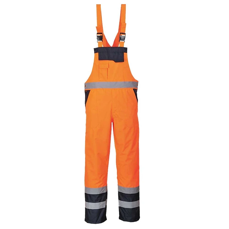 Portwest Contrast Bib and Brace - Lined, Size: XXXL, Colour: Orange, S489ORRXXXL