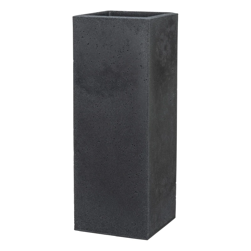 Scheurich C-Cube High Plastic Tall Vessel, Stony Black, 26 cm Long, 26 cm Wide, 70 cm High, 9 L Vol.