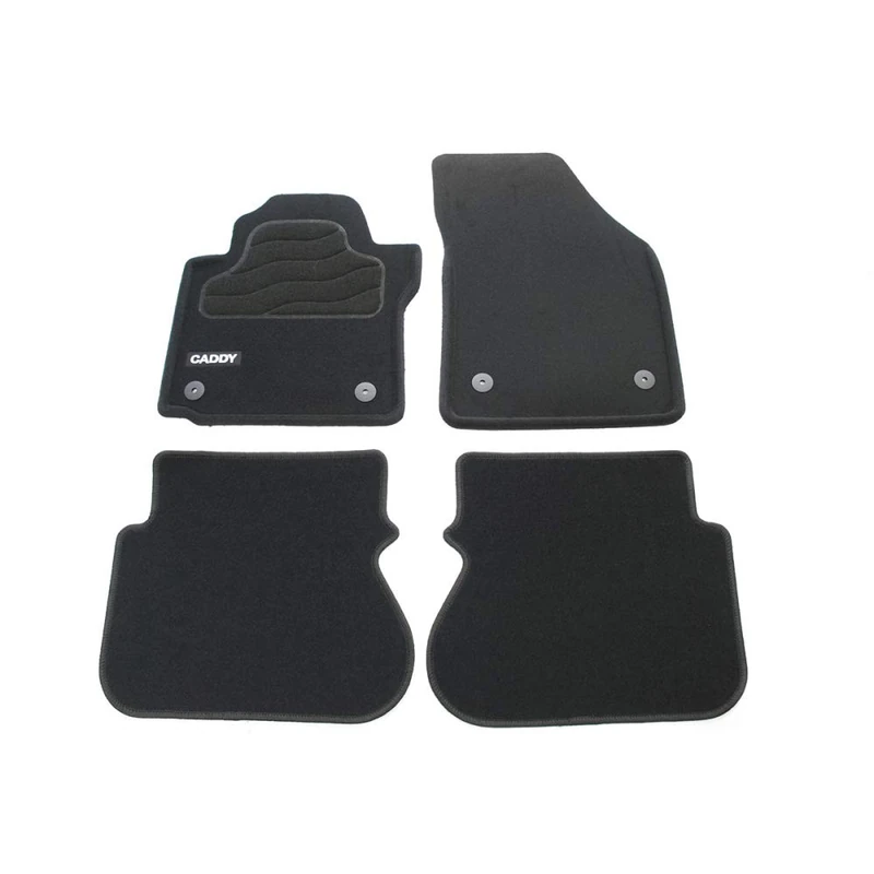 Volkswagen 2K1061441HA469 Textile Floor Mats 4 x Velour Floor Mats with Additional Reinforcement in the Shoe Heel, Press Stud Fastening Set of 4