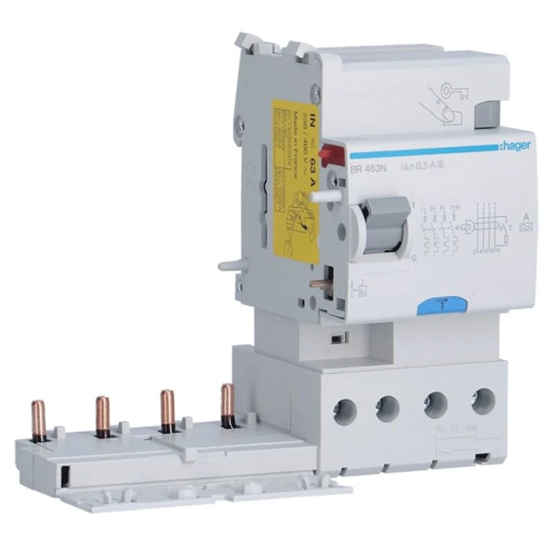 Hager BR463N Differential Block Type A, Select, 4P, 63A, 500mA