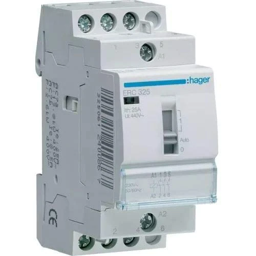 Hager ERC325 Manual Contactor, 25A, 3NA, 230 V
