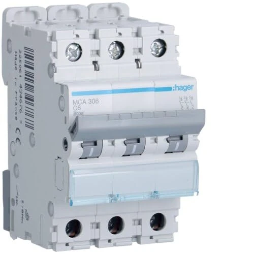 Hager – mun332 a – Magneto-thermic Switch Series Mu, 3P, 32 A, C, Curve 6 KA - Image 1