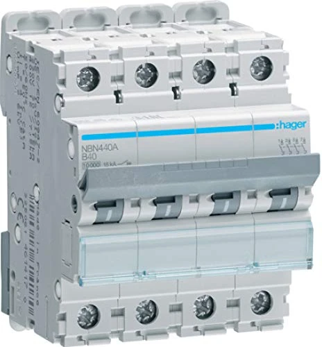 Hager MCB NBN440A 40 Amp B 4 Pole