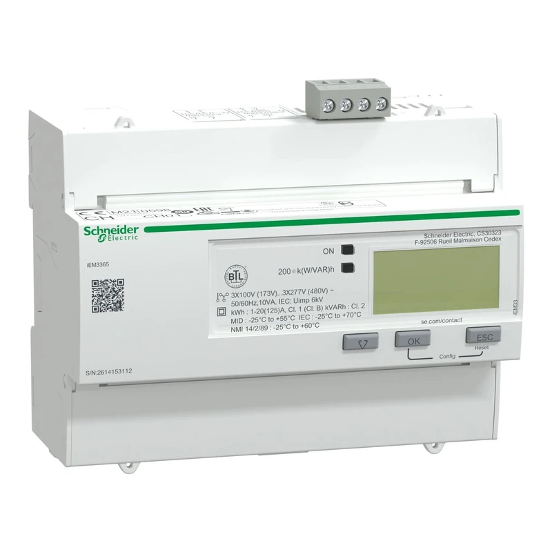 Schneider Elec PBT – PM1 43 15 Meter KWH Trifasico 125 A BACnet Mid