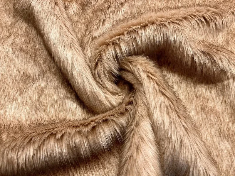 Super Luxury Faux Fur Fabric Material - Long Pile Oatmeal, 1Mtr - 150cm x 100cm