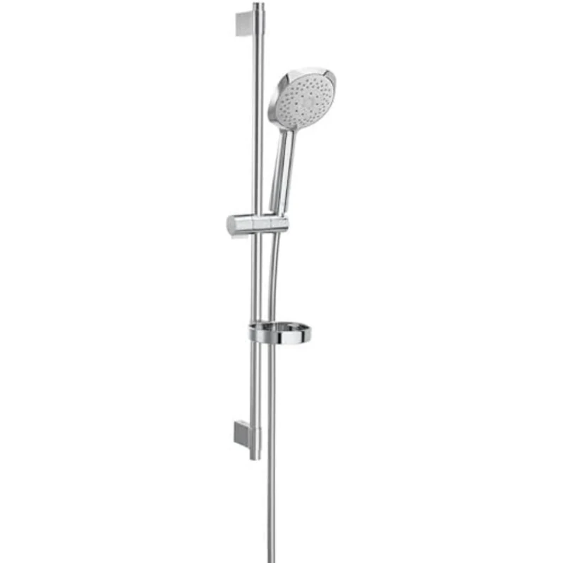 Roca sensum a5b140°C0Shower set with Bar, Hose and Soap Dish Square 130/4