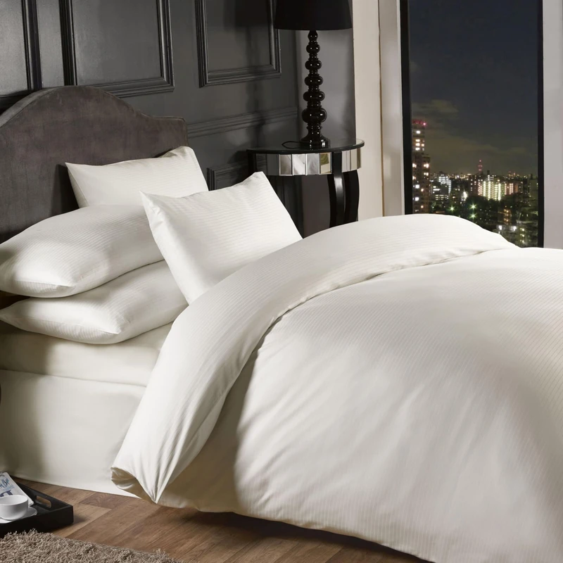 Emma Barclay Grosvenor - 1000 Thread Count Pin Stripe Duvet Set in Cream - Super King Bed
